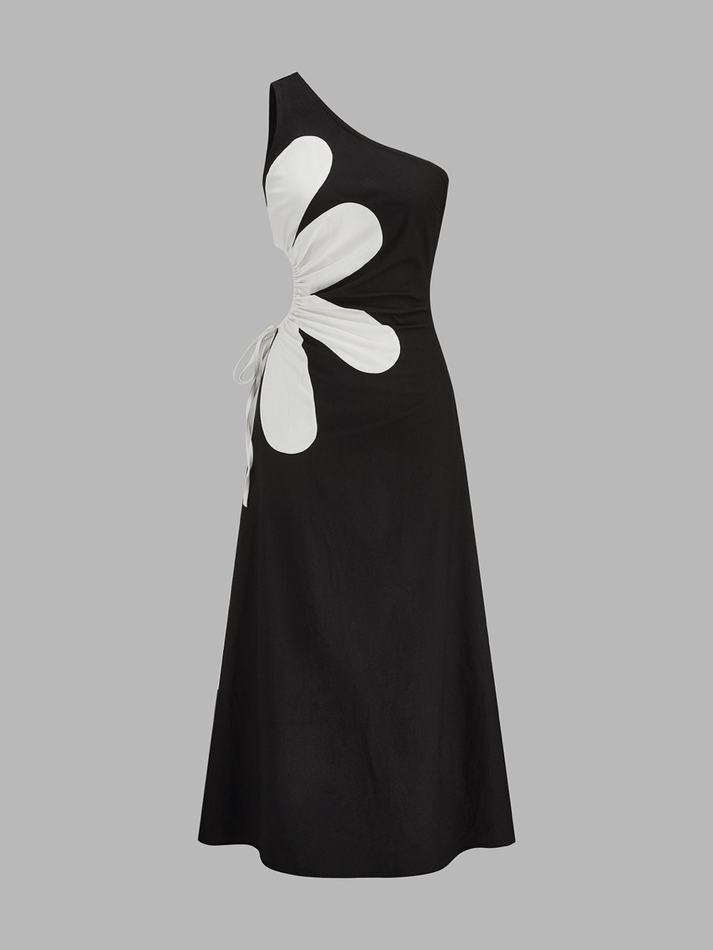 Commense One Shoulder Big Floral Cutout Maxi Dress - Picture 2 of 15